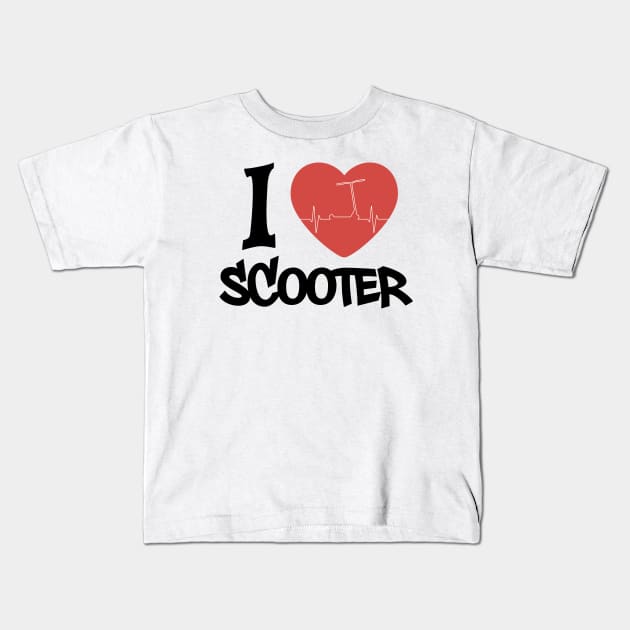 Stunt scooter: I LOVE SCOOTER Kids T-Shirt by stuntscooter
